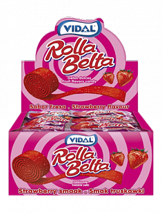 Мармелад Vidal Рулетка Клубника (Strawberry Rolla Belta ) 24шт